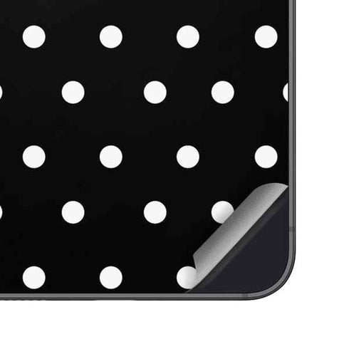 Black and White Polka Dots Galaxy S25 Skin